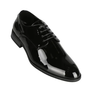 Zapato Derby de charol negro para hombre