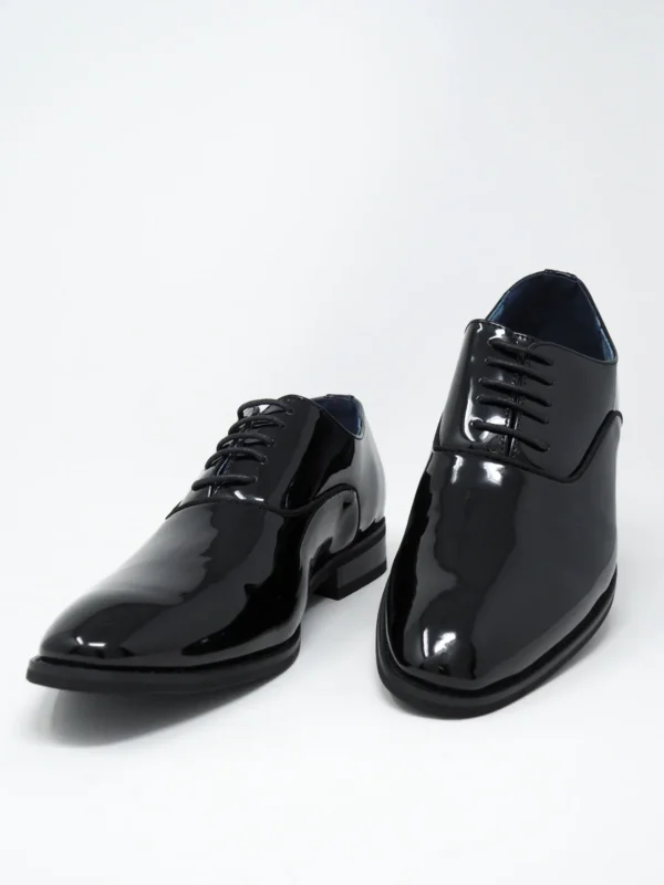 Zapatos Oxford de charol negro para hombre